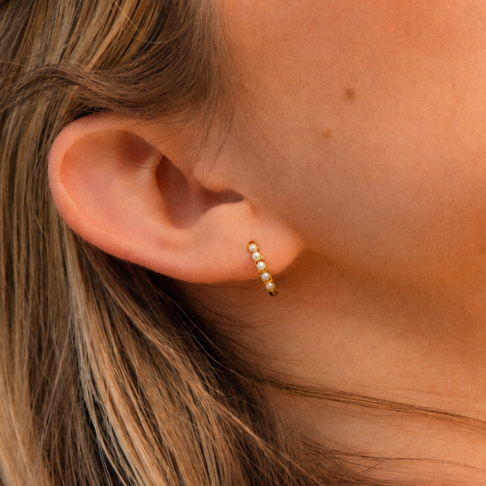 OASIS MINI PEARL HOOPS